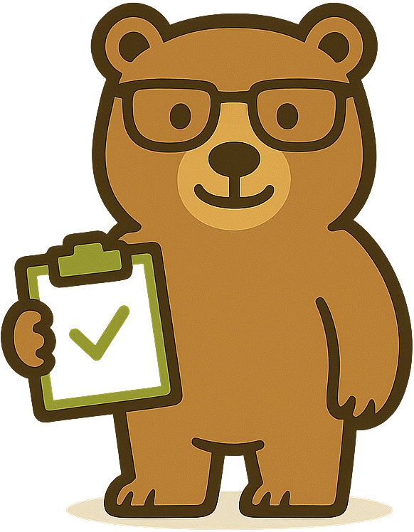 SmartBear mascot holding a checklist
